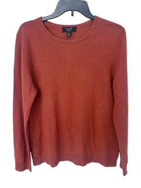 Charter Club Luxury 100% Cashmere Soft Sweater Sz L Brick Brown